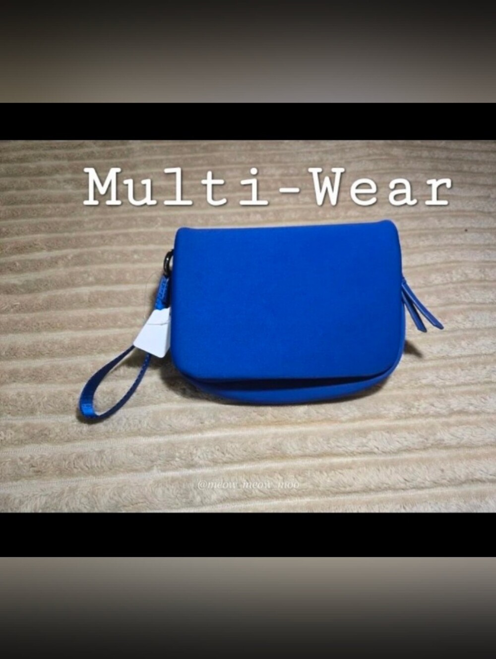 Royal Blue Neoprene Aldi Crane Convertible Crossbody Wristlet NEW